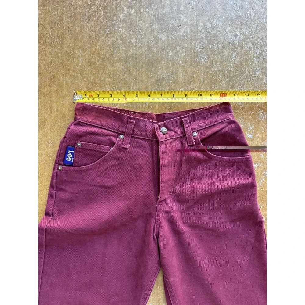 Lee 90s Burgundy Loose Fit Tapered Jeans Pants Boys 14 25Wx29L NWT USA Made